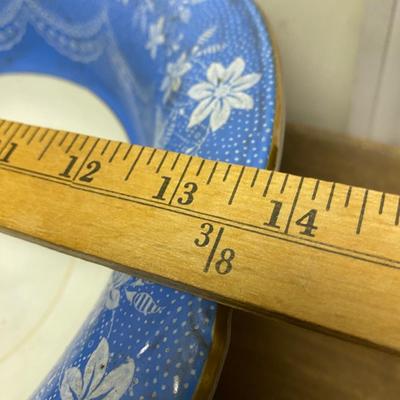 Vintage bowl with floral pattern and gold trim