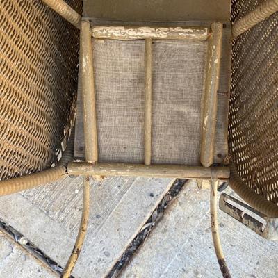 Antique Victorian Baby Doll Stroller Vintage Wicker Carriage