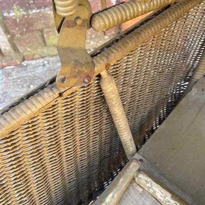 Antique Victorian Baby Doll Stroller Vintage Wicker Carriage