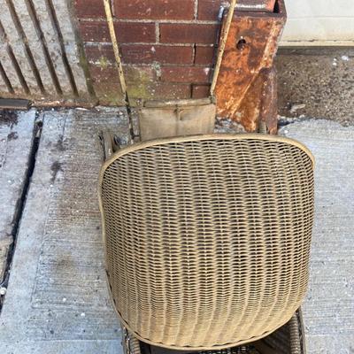 Antique Victorian Baby Doll Stroller Vintage Wicker Carriage