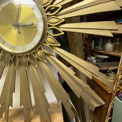 Mid Century Modern Starburst Wall Clock