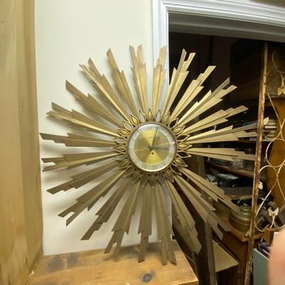 Mid Century Modern Starburst Wall Clock