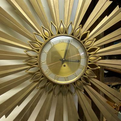 Mid Century Modern Starburst Wall Clock