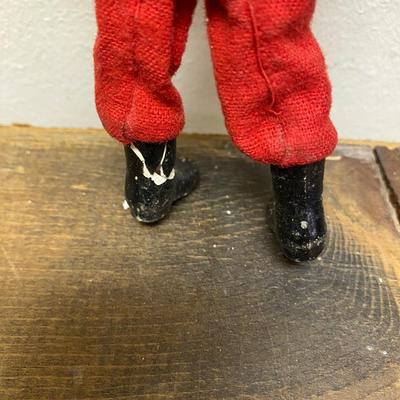 VTG Clay Painted Face SANTA Figurine Christmas Ornament