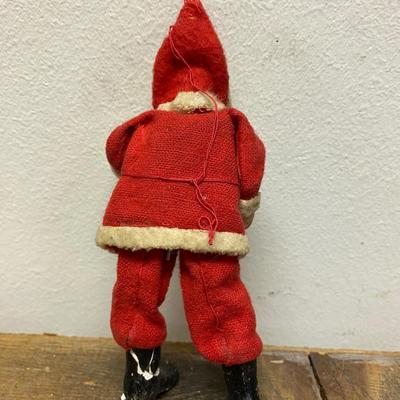 VTG Clay Painted Face SANTA Figurine Christmas Ornament