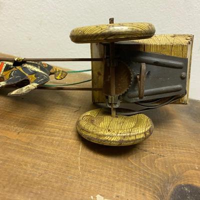 MARX TIN LITHO WIND UP HORSE W/ CAR