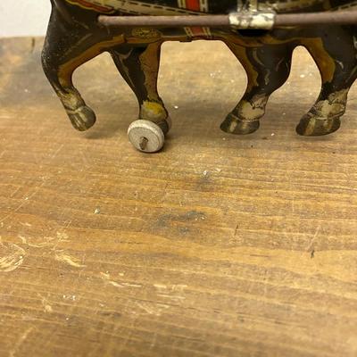 MARX TIN LITHO WIND UP HORSE W/ CAR