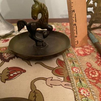 Vintage Ystad Brons horse trinket tray