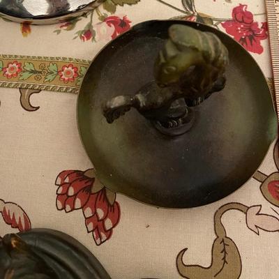 Vintage Ystad Brons horse trinket tray