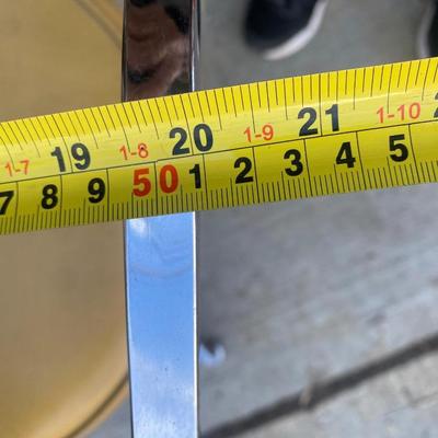 Contempo Frames Inc. Mid-Century Modern yellow vinyl chrome frame chair