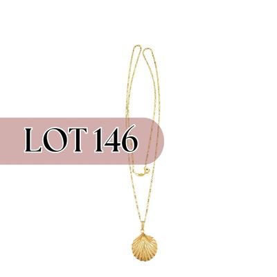 -146- GOLD | 14K JO Chain & Shell Pendant | Marked