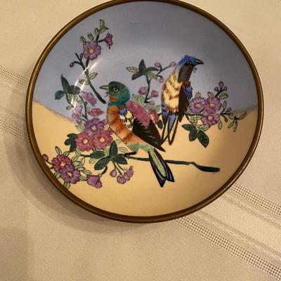 Porcelain Hand Painted Chinoiserie Style Birds