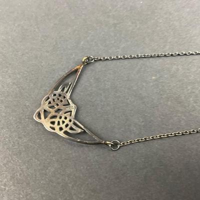 -147- SILVER | Sterling 925 Celtic Knot Necklace | Marked