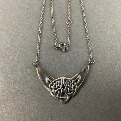 -147- SILVER | Sterling 925 Celtic Knot Necklace | Marked