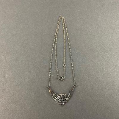 -147- SILVER | Sterling 925 Celtic Knot Necklace | Marked