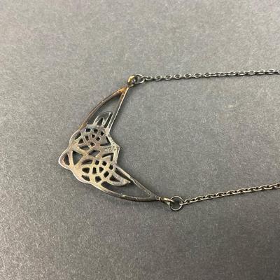 -147- SILVER | Sterling 925 Celtic Knot Necklace | Marked