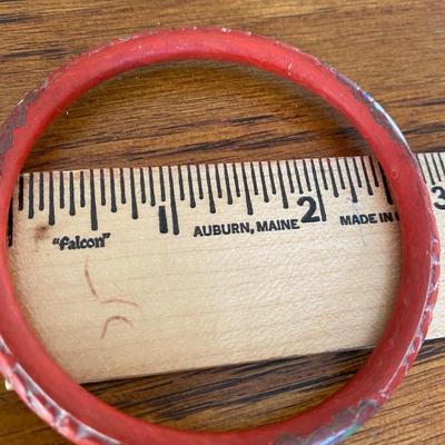 Vintage Antique Chinese Carved Cinnabar & Cloisonné Bangles Bracelets