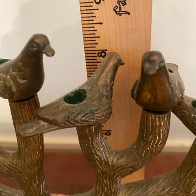 Brass doves of peace menorah