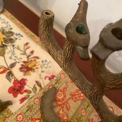 Brass doves of peace menorah