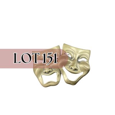 -151- SILVER | Sterling Beau Mask Brooch | Marked
