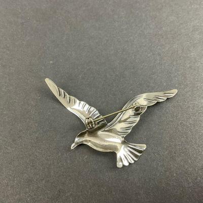 -152- SILVER | Sterling Beau Seagull Brooch | Marked