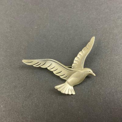 -152- SILVER | Sterling Beau Seagull Brooch | Marked