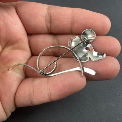 -154- SILVER | Sterling Beau Mouse Brooch | Marked
