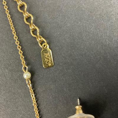 -157- COSTUME JEWELRY | 1928 Earrings & Necklace Set