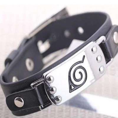 Anime Naruto Leaf Village Badge Alloy Unisex Bracelet Cosplay Wristband