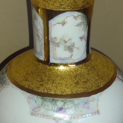 Porcelain Bedside Carafe with Cup and Tray- Hand Painted by Local Artist