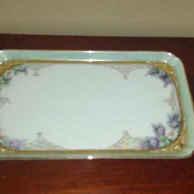 Porcelain Bedside Carafe with Cup and Tray- Hand Painted by Local Artist