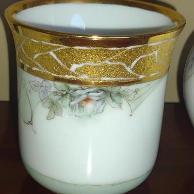 Porcelain Bedside Carafe with Cup and Tray- Hand Painted by Local Artist