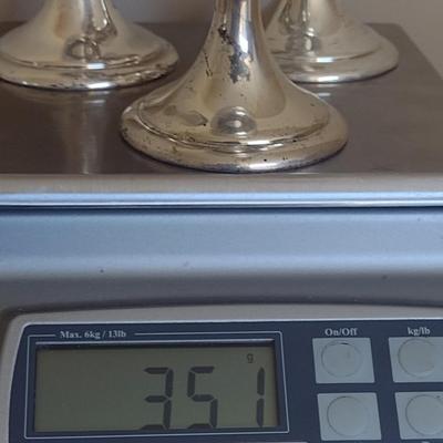 Three Alvin Sterling Silver Goblets- Total Approximate Weight 351 Grams
