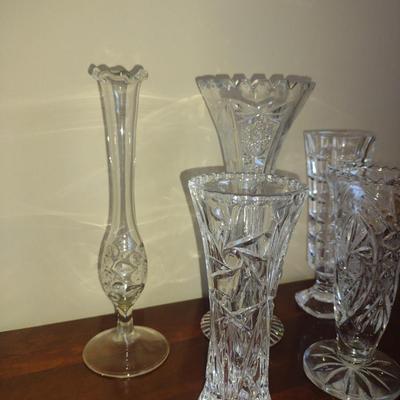Collection of Glass and Crystal Vases
