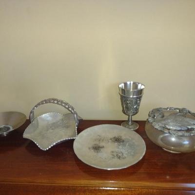 Collection of Pewter/Metal Housewares