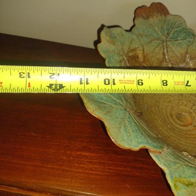 Pottery Leaf Edge Bowl- Approx 11 1/4" in Diameter