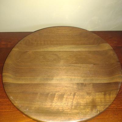 Quality Crystal Bowl with American Walnut Under Plate
