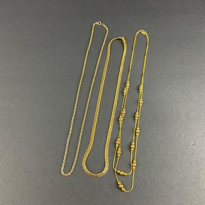-167- COSTUME JEWELRY | Gold Tone Necklaces