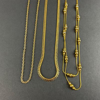 -167- COSTUME JEWELRY | Gold Tone Necklaces
