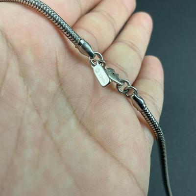 -170- MONET | Silver Tone Chain & Pendant | Marked