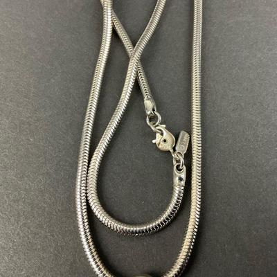 -170- MONET | Silver Tone Chain & Pendant | Marked