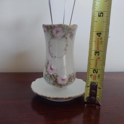 Collection of Hat Pins with Porcelain Holder