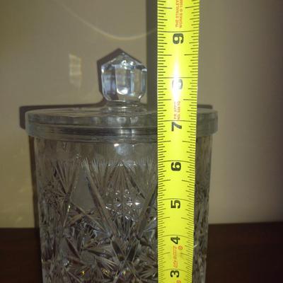 Large, Crystal Biscuit Barrel- Approx 6" in Diameter, 8 3/4" Tall