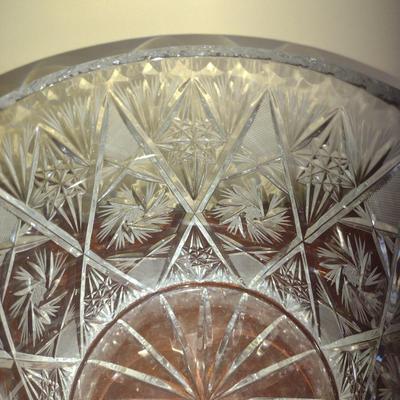 Large, Crystal Biscuit Barrel- Approx 6" in Diameter, 8 3/4" Tall