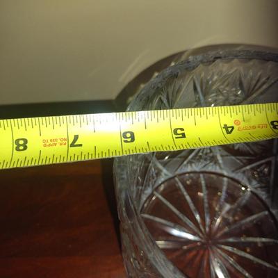 Large, Crystal Biscuit Barrel- Approx 6" in Diameter, 8 3/4" Tall