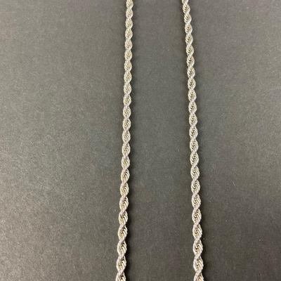 -174- SILVER | Sterling 925 Rope Chain Necklace | Marked
