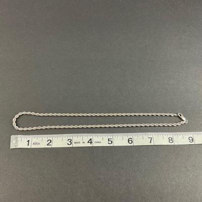 -174- SILVER | Sterling 925 Rope Chain Necklace | Marked