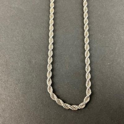-174- SILVER | Sterling 925 Rope Chain Necklace | Marked
