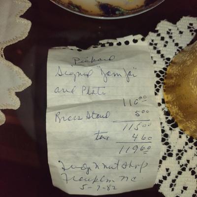 Porcelain Cups, Saucers, and Condensed Milk Jar with Under Plate