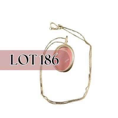 -186- SIVLER | Sterling 925 & Pink Stone Necklace | Marked